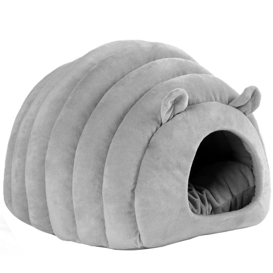 KFX-1173181 Warm and Cozy Cat Nest Pad - Cute Design in Caramel, Pink, and Light Gray, Soft Crystal Material, All Seasons Use
