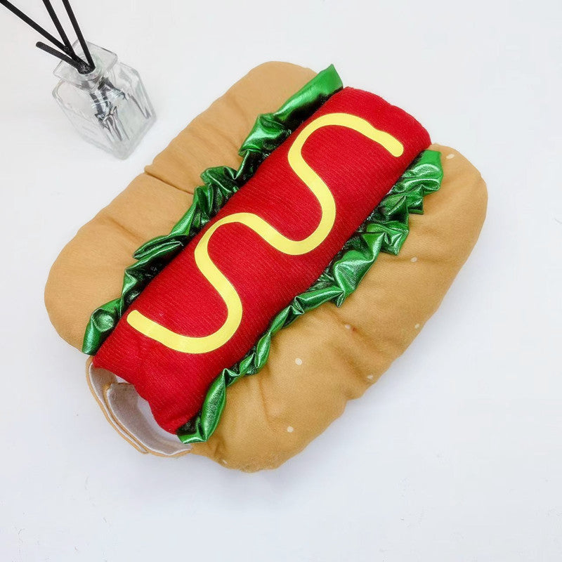 KFX-1174717 Cozy Hamburger Costume for Pets - Warm Carnival Dress Up for Dogs and Cats