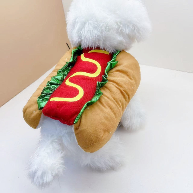 KFX-1174717 Cozy Hamburger Costume for Pets - Warm Carnival Dress Up for Dogs and Cats