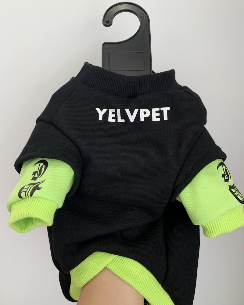 KFX-1175485 Alphabet Print Dog Clothing with Round Neck and Hood Options