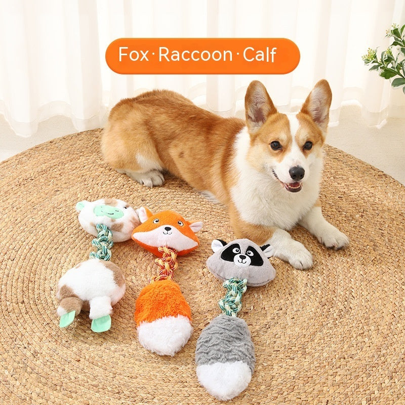 KFX-1175741 Animal Shape Large Dog Nibbling Toy - Crocodile, Elephant, Giraffe, Dinosaur, Calf, Fox