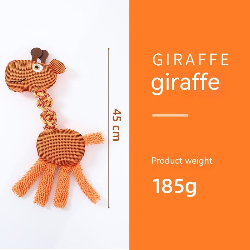 KFX-1175741 Animal Shape Large Dog Nibbling Toy - Crocodile, Elephant, Giraffe, Dinosaur, Calf, Fox