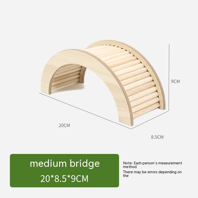 KFX-1176381 Wooden Hamster Bridge Ladder with Arch Design for Pet Decoration