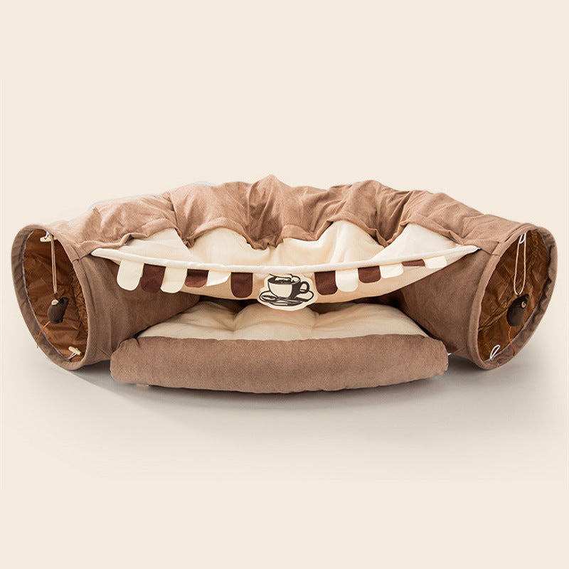 KFX-1178941 Durable Washable Collapsible Cat Tunnel - 45 x 50 x 22 cm Kitty Play Space