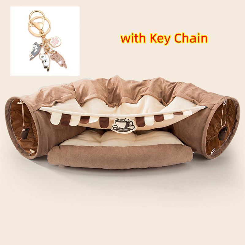 KFX-1178941 Durable Washable Collapsible Cat Tunnel - 45 x 50 x 22 cm Kitty Play Space