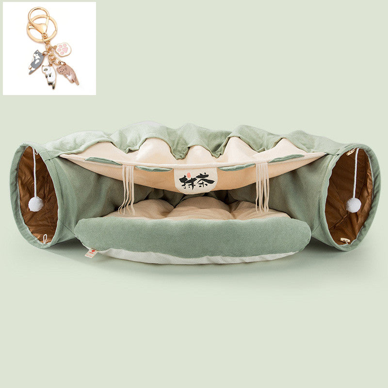 KFX-1178941 Durable Washable Collapsible Cat Tunnel - 45 x 50 x 22 cm Kitty Play Space