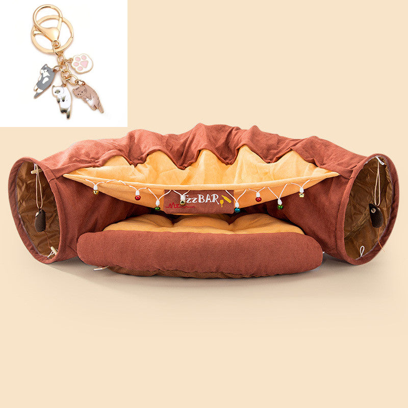 KFX-1178941 Durable Washable Collapsible Cat Tunnel - 45 x 50 x 22 cm Kitty Play Space