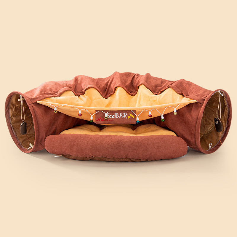 KFX-1178941 Durable Washable Collapsible Cat Tunnel - 45 x 50 x 22 cm Kitty Play Space