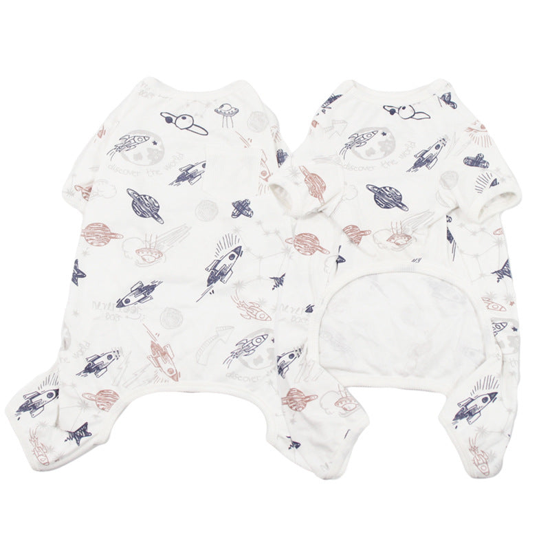 KFX-1179069 Cozy Cotton Pajamas for Small to Medium Dogs - Autumn and Winter Wear