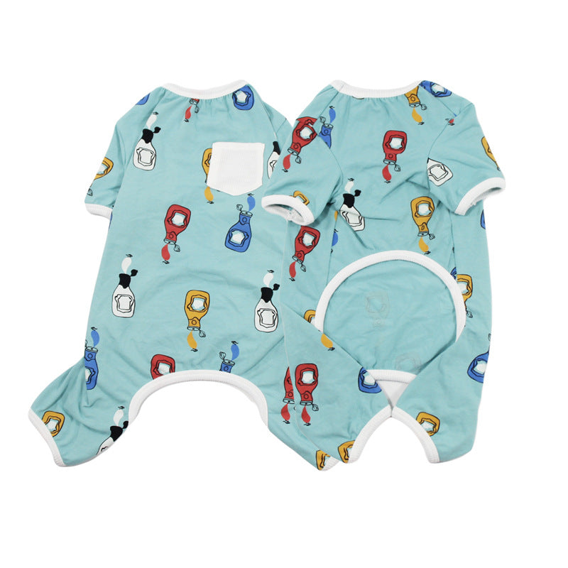 KFX-1179069 Cozy Cotton Pajamas for Small to Medium Dogs - Autumn and Winter Wear