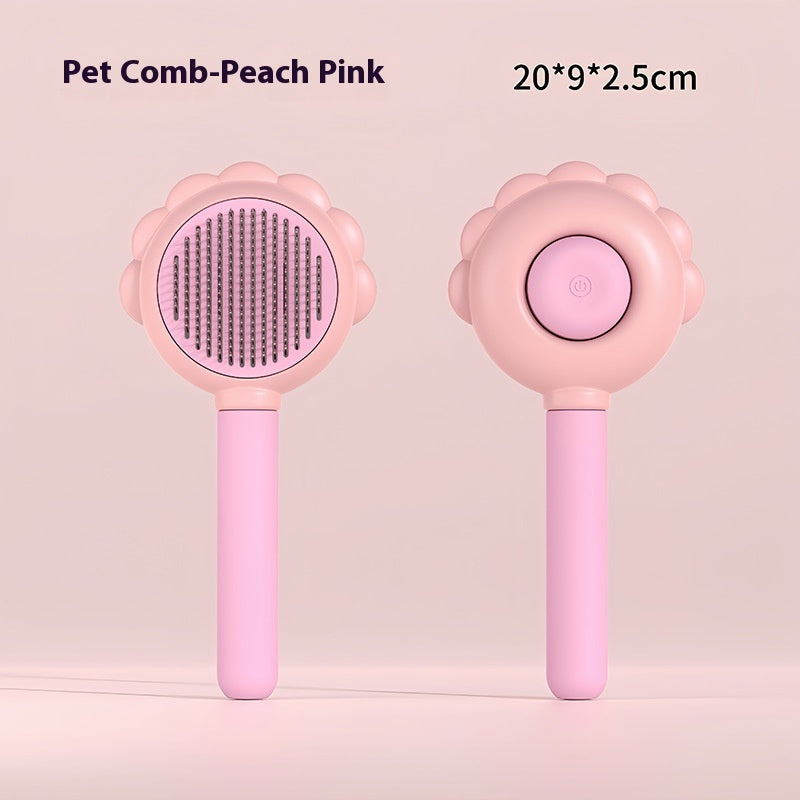 KFX-1180477 2-In-1 Self-Cleaning Pet Grooming Brush with Spray Function for Cats and Dogs