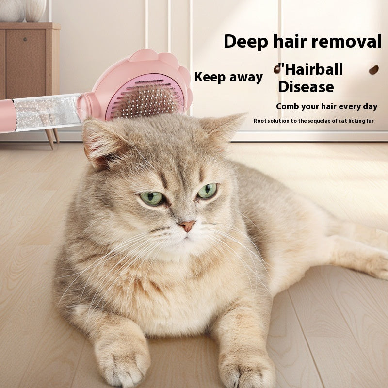 KFX-1180477 2-In-1 Self-Cleaning Pet Grooming Brush with Spray Function for Cats and Dogs
