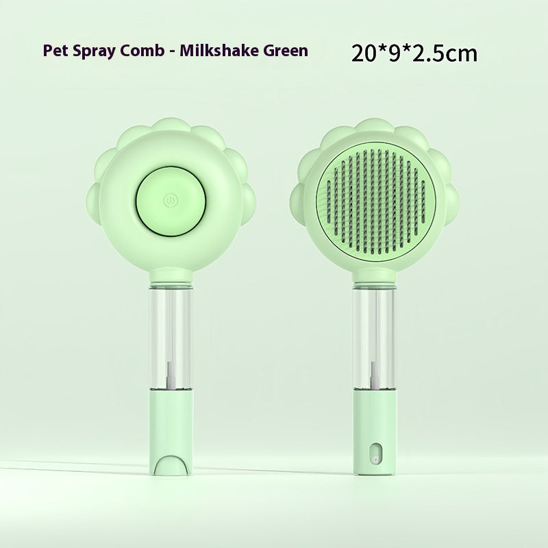 KFX-1180477 2-In-1 Self-Cleaning Pet Grooming Brush with Spray Function for Cats and Dogs