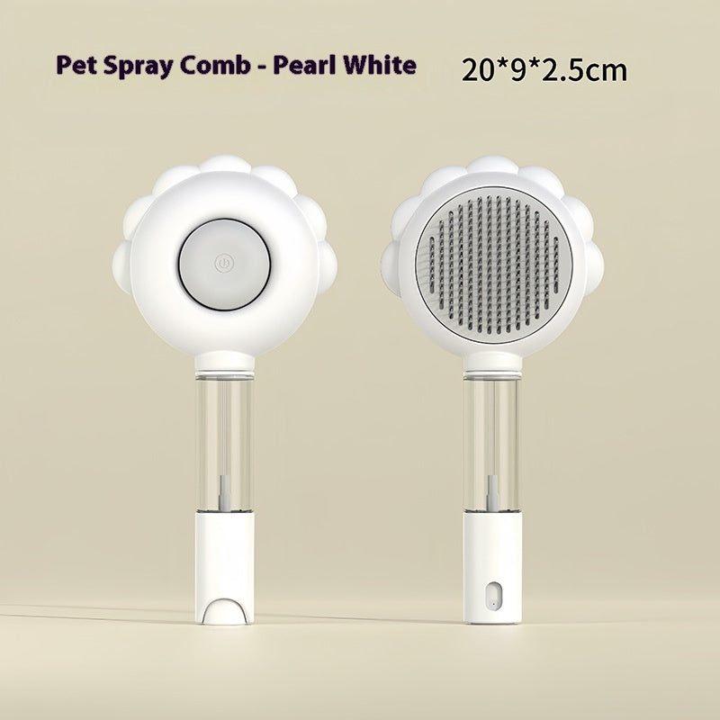 KFX-1180477 2-In-1 Self-Cleaning Pet Grooming Brush with Spray Function for Cats and Dogs
