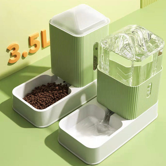 KFX-1180733 Automatic Cat Drinker and Feeder Combo in Multiple Colors with 3.5L Capacity