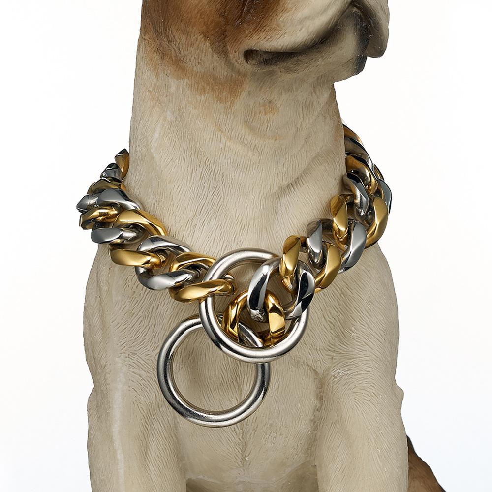 KFX-1182653 Stainless Steel Dog Collar for Bulldogs and Large Dogs
