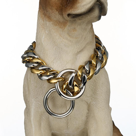 KFX-1182653 Stainless Steel Dog Collar for Bulldogs and Large Dogs