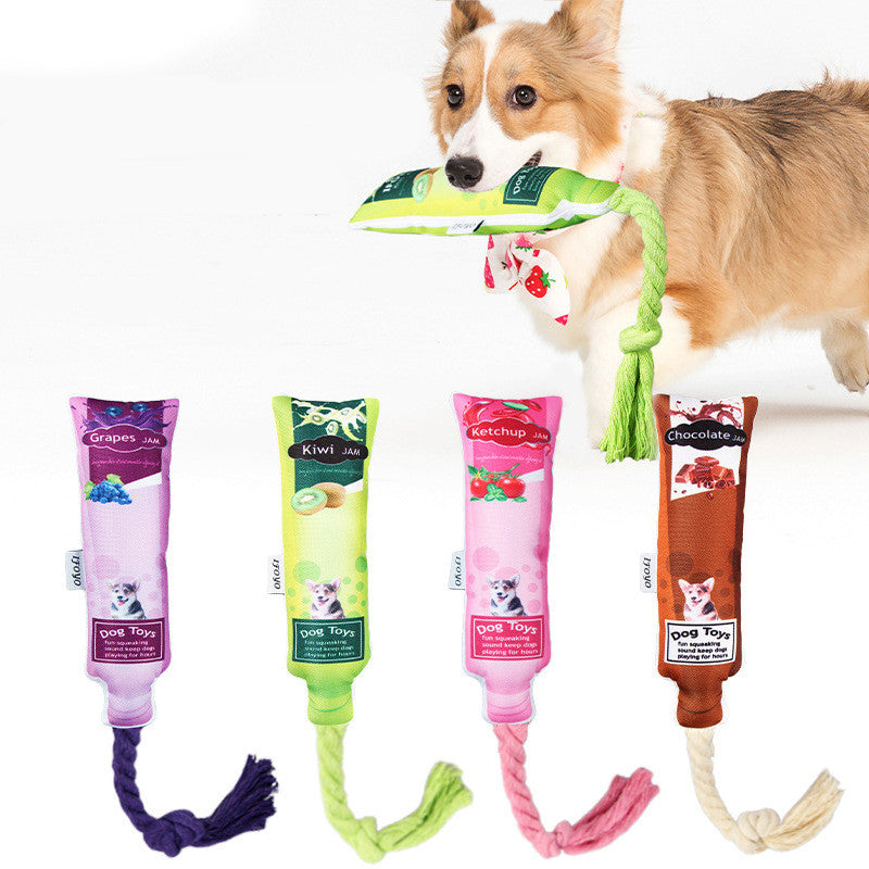KFX-1185469 Pet Bite Toy for Stress Relief - Plush Material - Available in Blueberry, Kiwi, Tomato, Chocolate