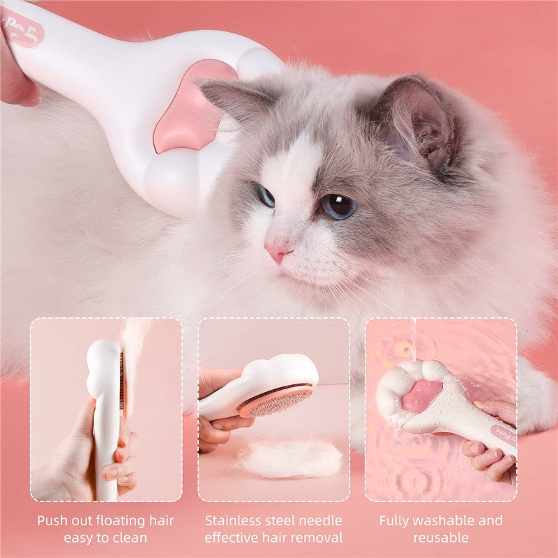 KFX-1186237 Pet Massage Comb for Cats and Dogs - Ergonomic Design, Pink, 210x90x42mm