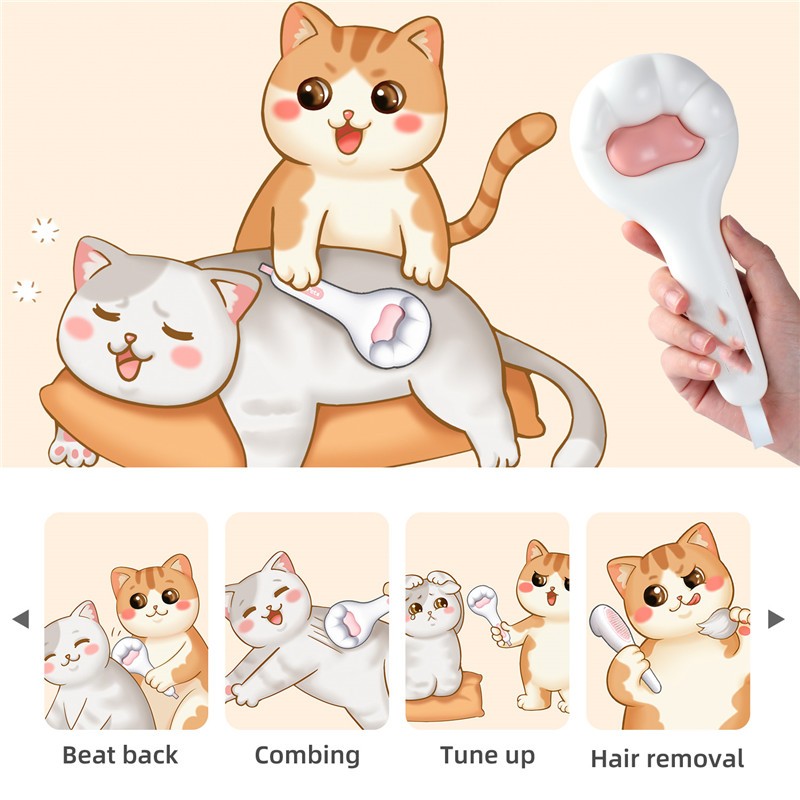 KFX-1186237 Pet Massage Comb for Cats and Dogs - Ergonomic Design, Pink, 210x90x42mm