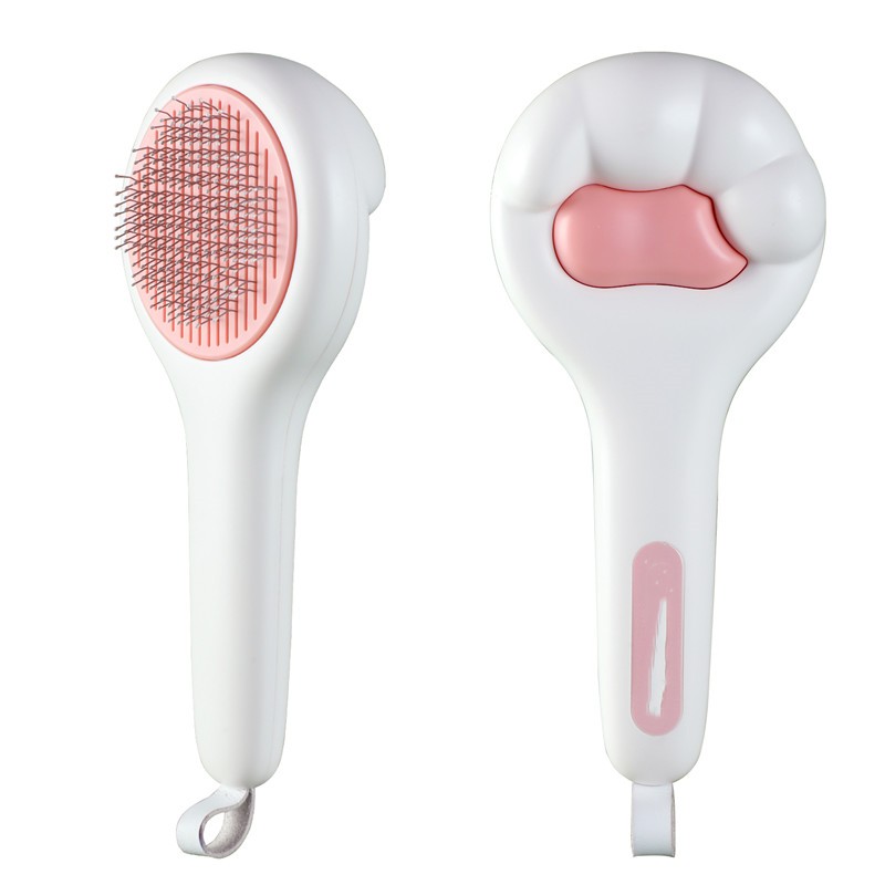 KFX-1186237 Pet Massage Comb for Cats and Dogs - Ergonomic Design, Pink, 210x90x42mm