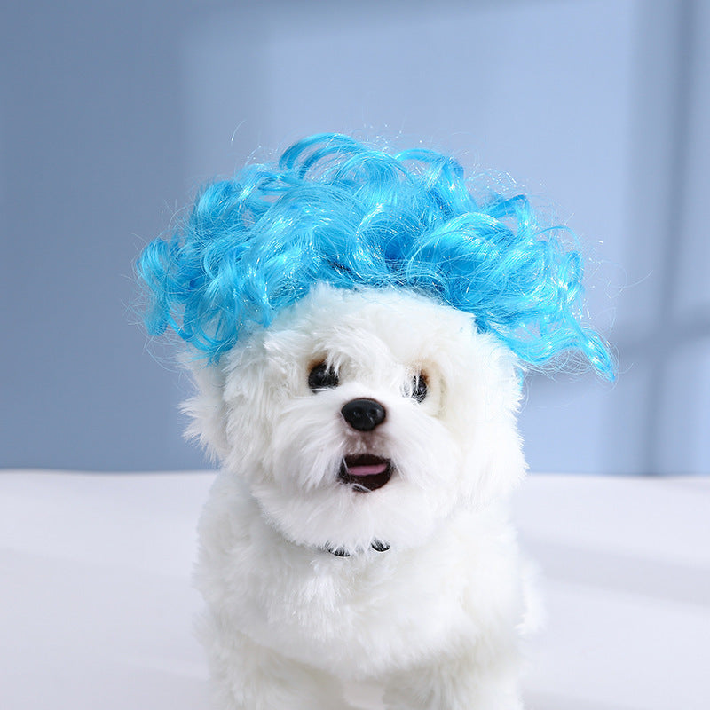 KFX-1186493 Pet Wig Sheath for Parties - Various Colors and Styles, Fits Head Circumference 30-60cm