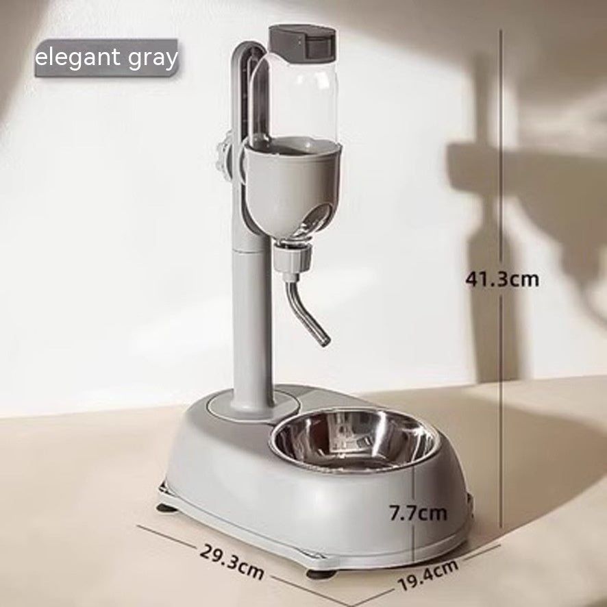 KFX-1186621 Non-Wet Vertical Drinking Water Dispenser for Cats and Small Dogs - 500ml Capacity with Adjustable Height