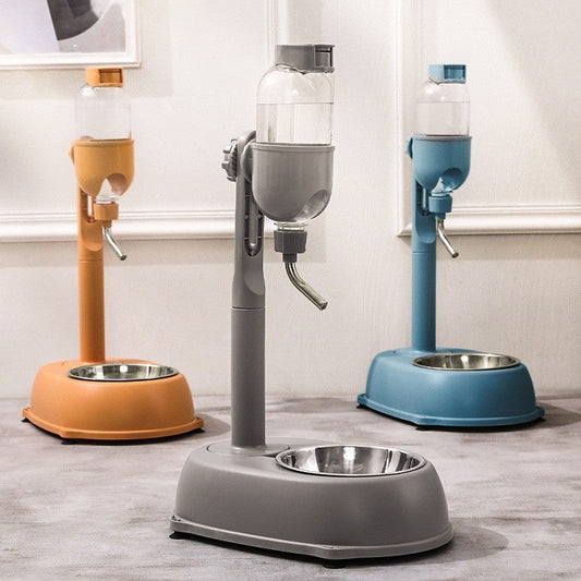 KFX-1186621 Non-Wet Vertical Drinking Water Dispenser for Cats and Small Dogs - 500ml Capacity with Adjustable Height