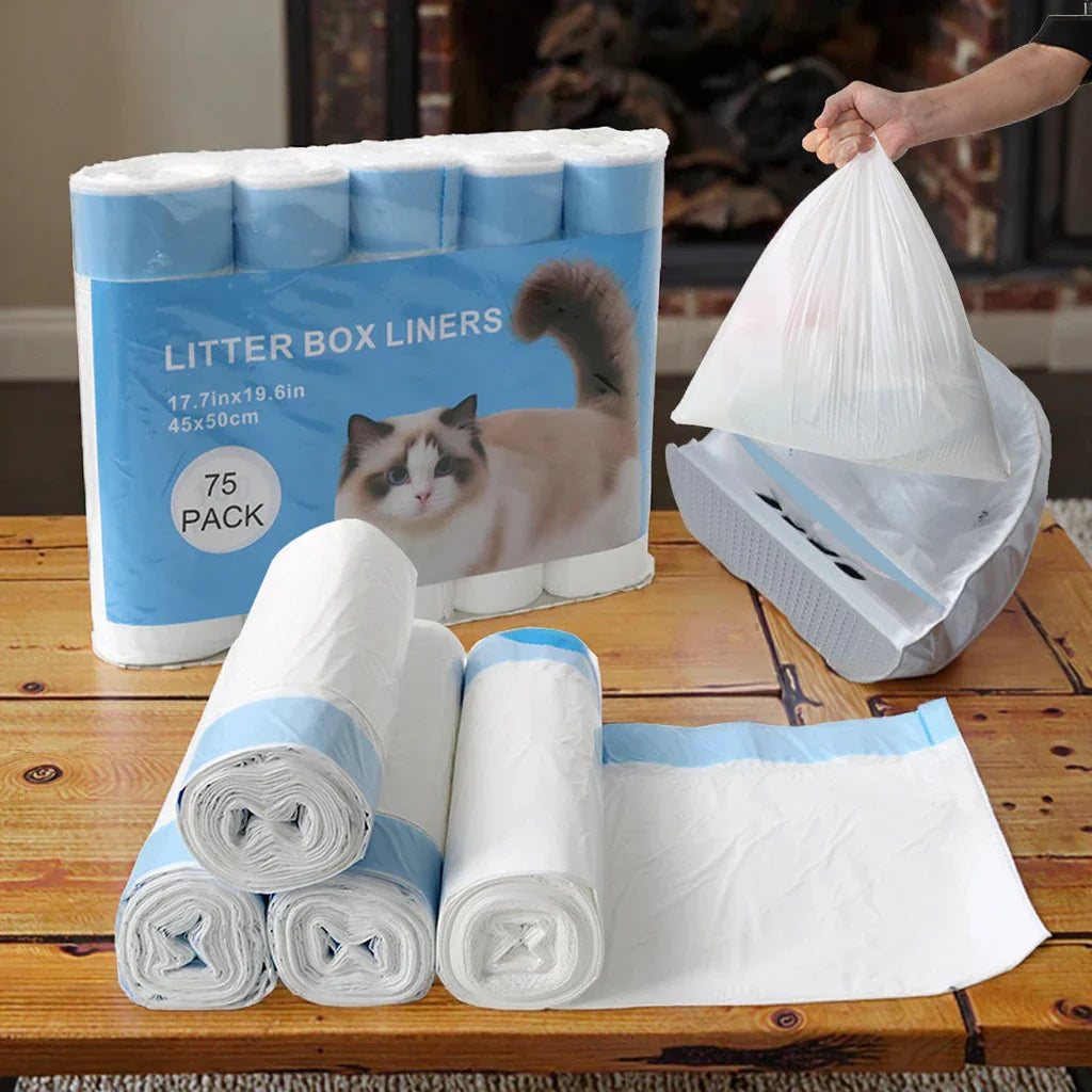 KFX-118803 Biodegradable Plastic Cat and Dog Poop Bags with Drawstring - Eco-Friendly Waste Disposal Solution