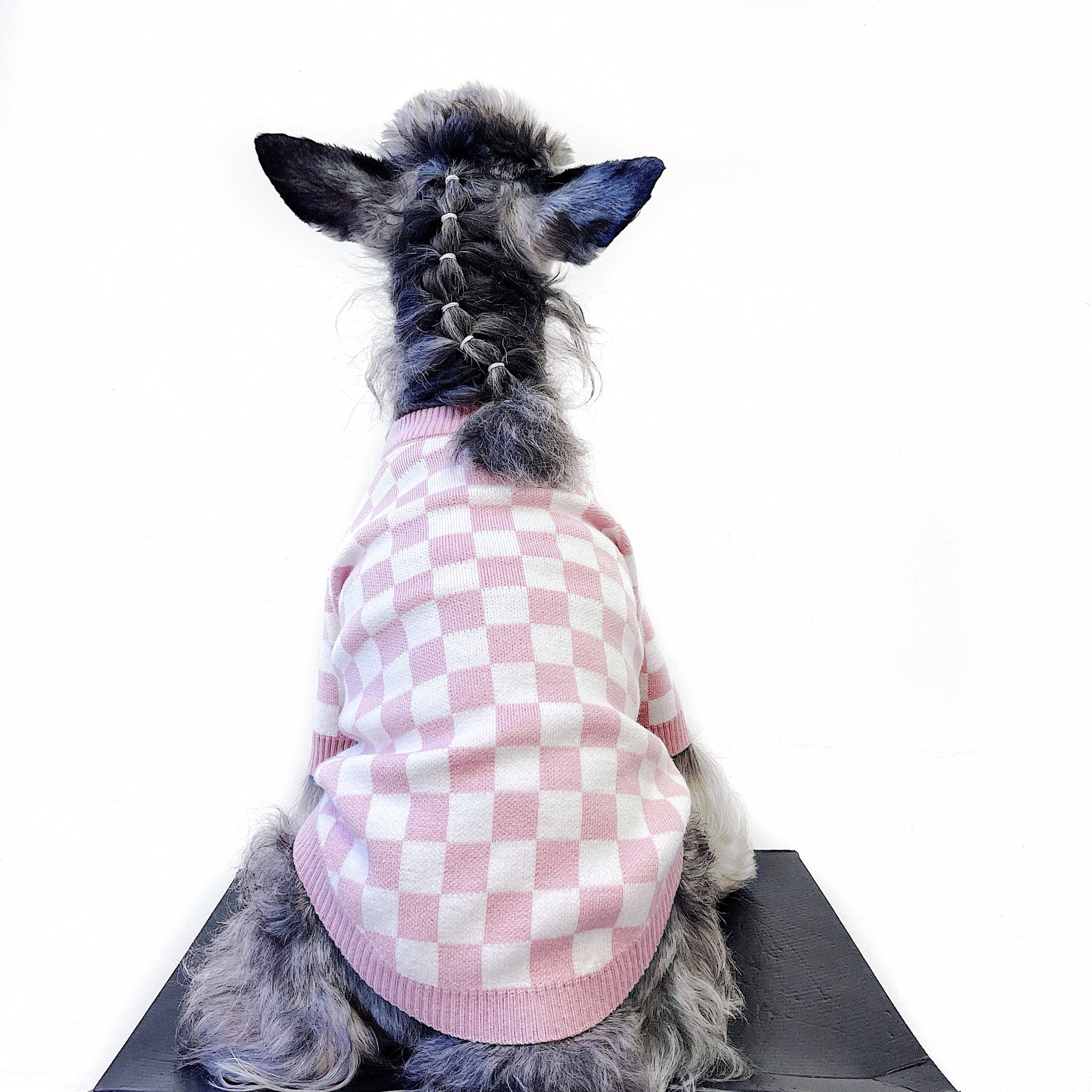 KFX-1188413 Checkerboard Wool Sweater for Dogs - Stylish and Cozy Pet Apparel