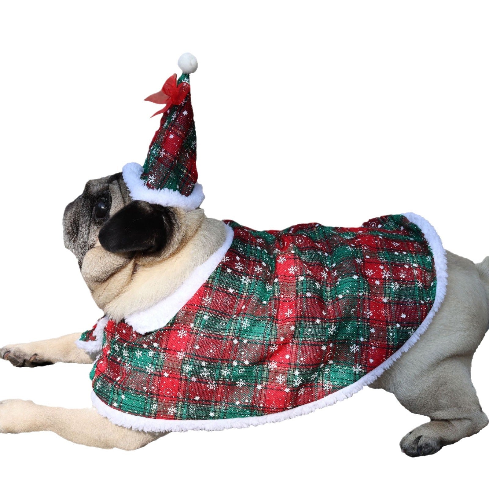 KFX-1188797 Snowflake Cloak Pet Costume with Hat for Christmas Festivities