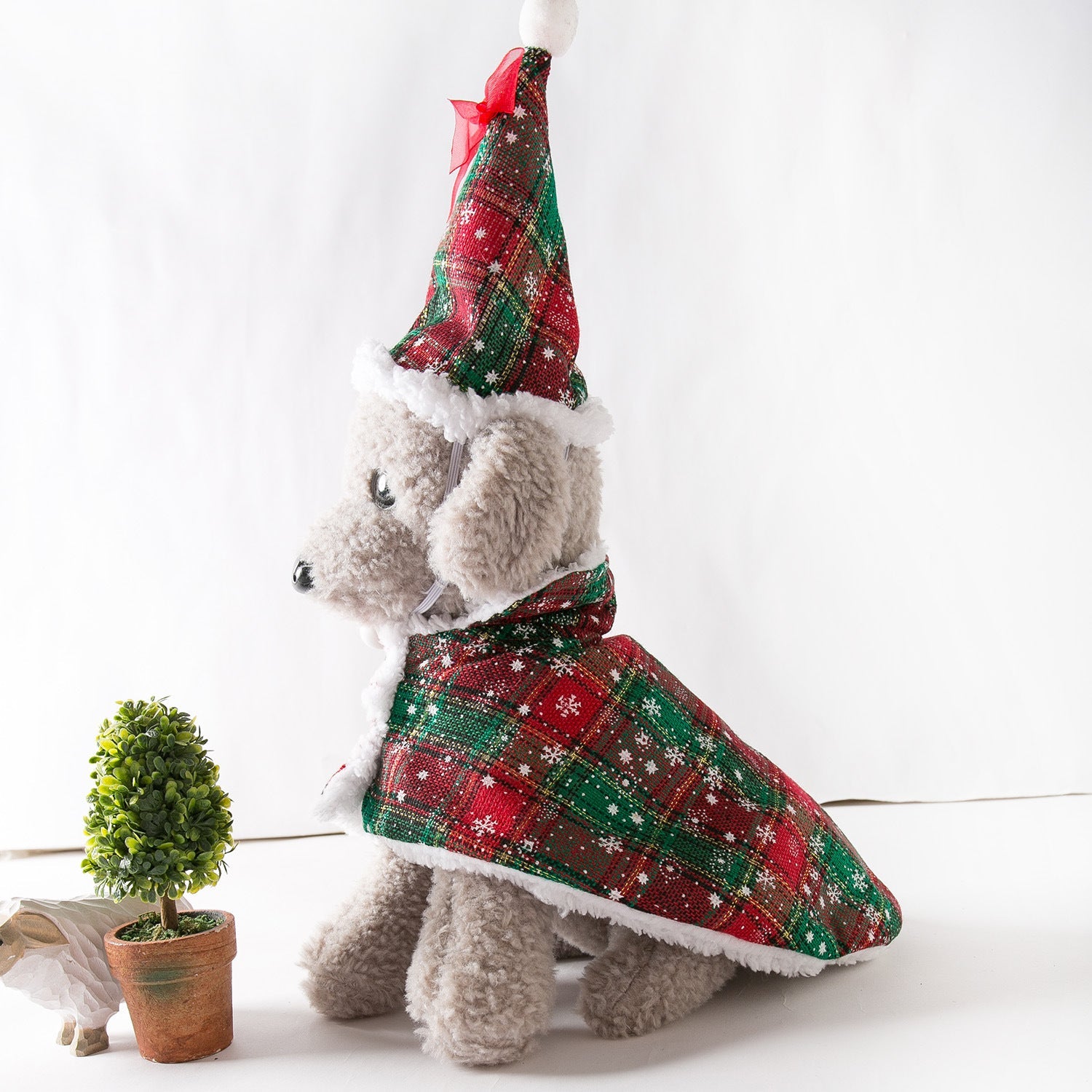 KFX-1188797 Snowflake Cloak Pet Costume with Hat for Christmas Festivities