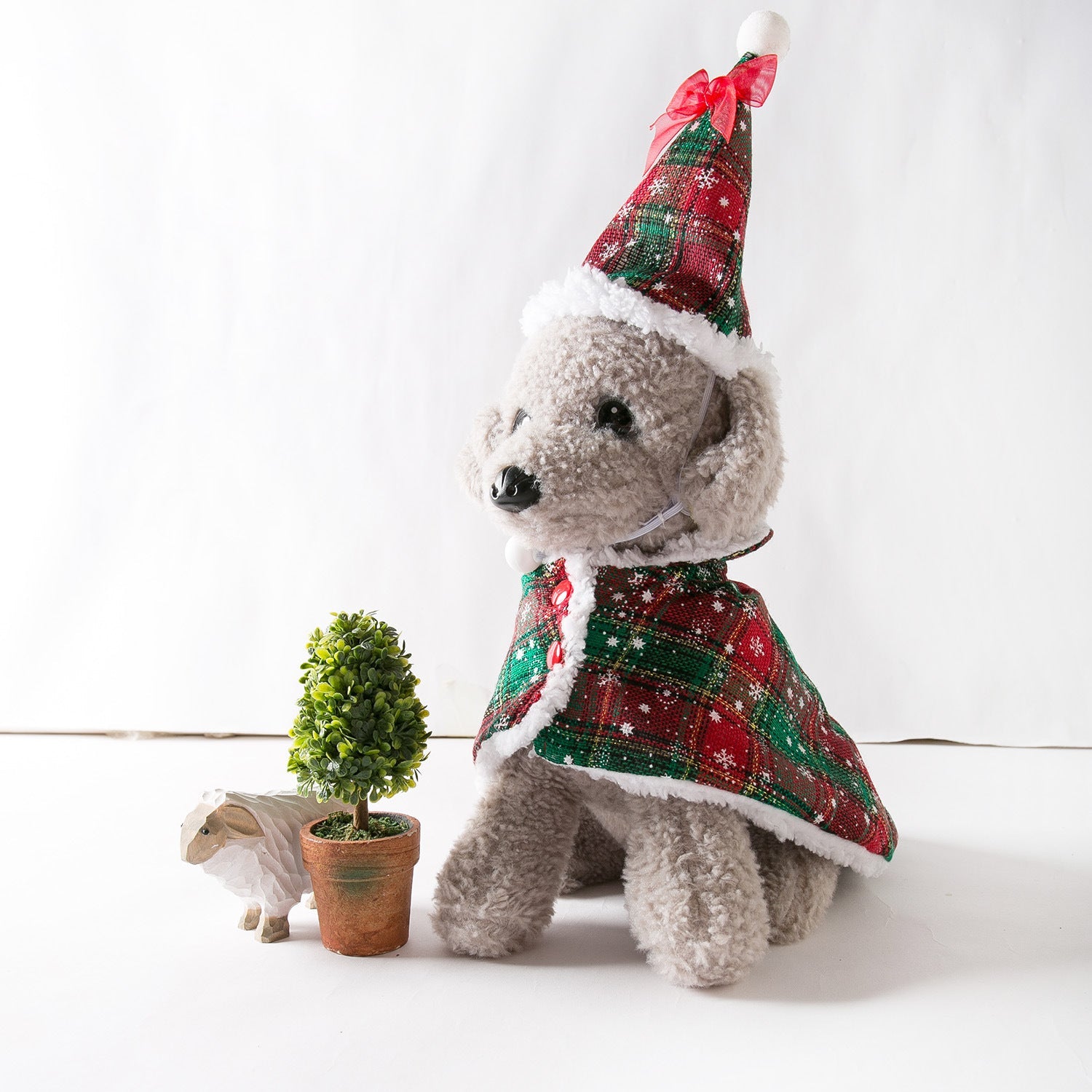 KFX-1188797 Snowflake Cloak Pet Costume with Hat for Christmas Festivities