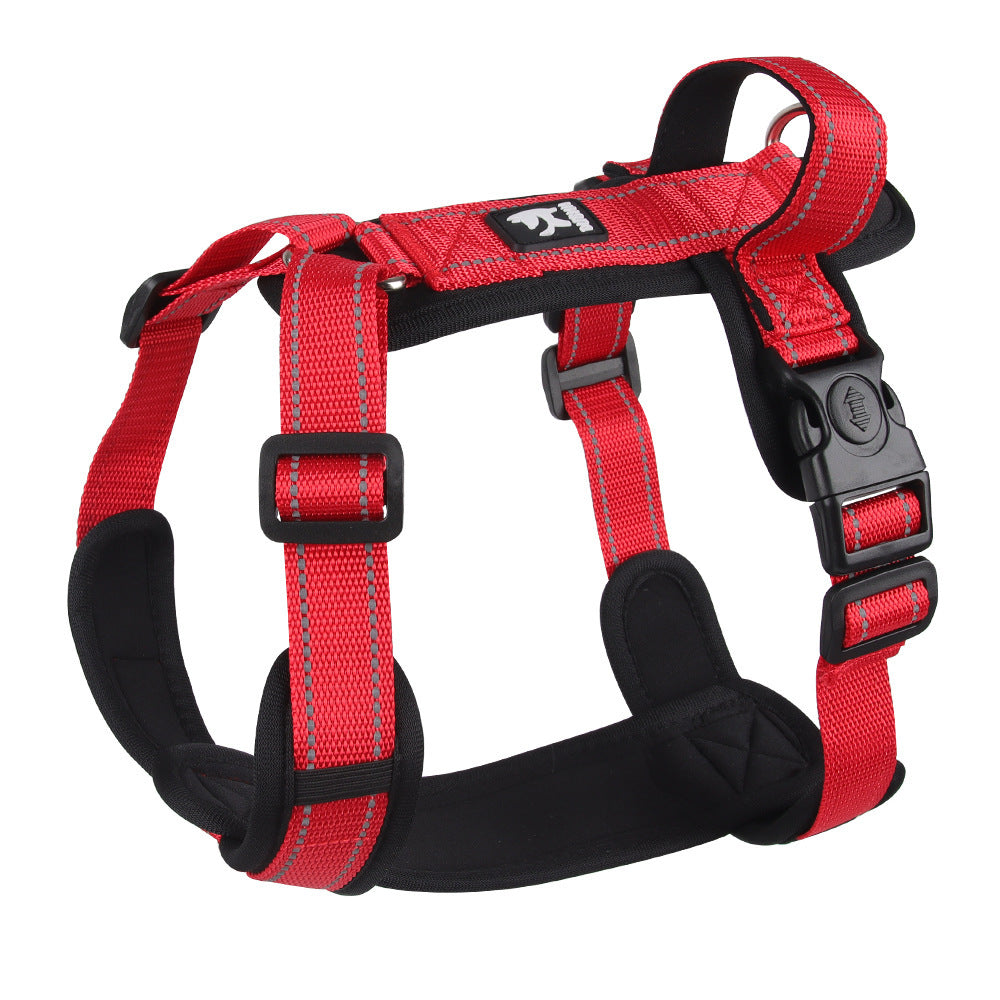 KFX-1189693 Reflective Rope Chest Strap Vest for Medium to Large Dogs with Hand Holding Leash
