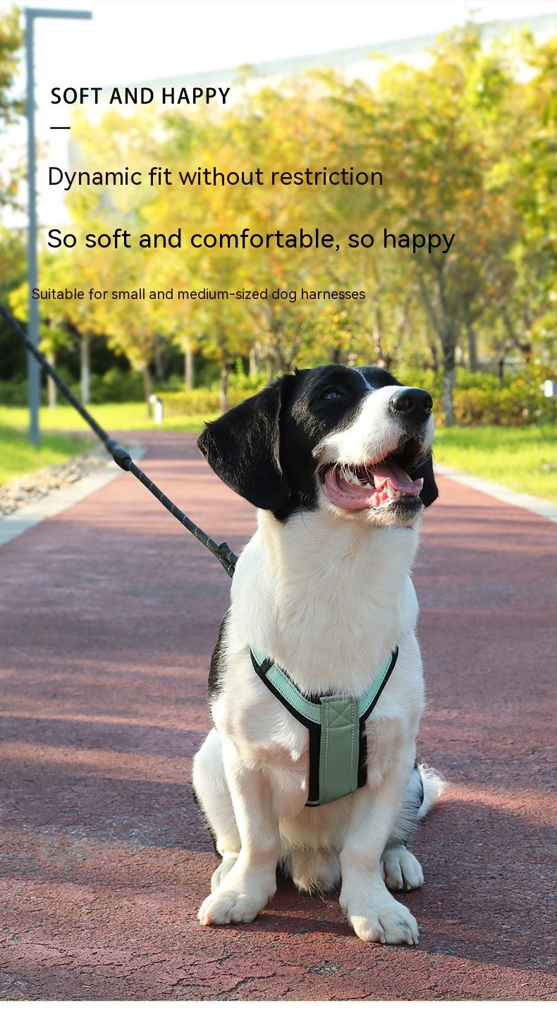 KFX-1189693 Reflective Rope Chest Strap Vest for Medium to Large Dogs with Hand Holding Leash
