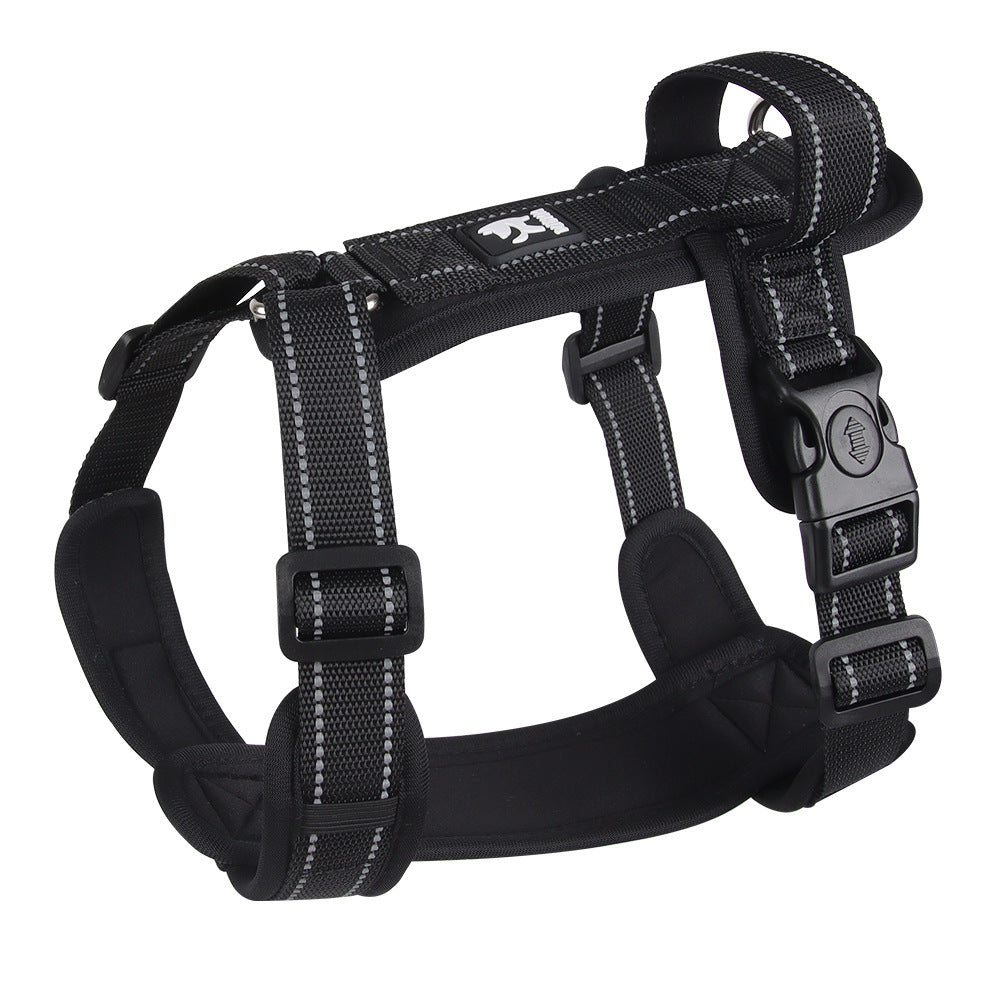 KFX-1189693 Reflective Rope Chest Strap Vest for Medium to Large Dogs with Hand Holding Leash
