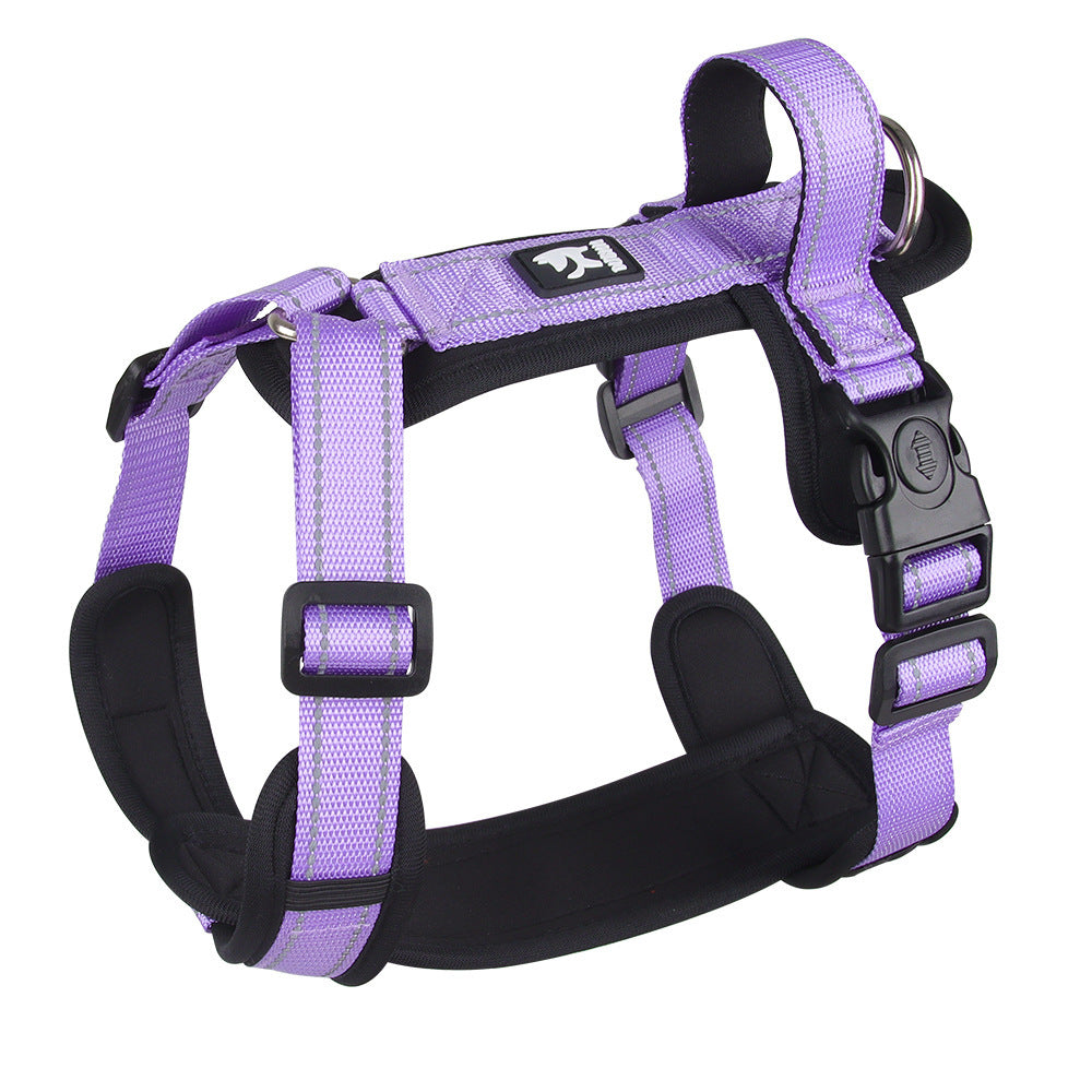 KFX-1189693 Reflective Rope Chest Strap Vest for Medium to Large Dogs with Hand Holding Leash