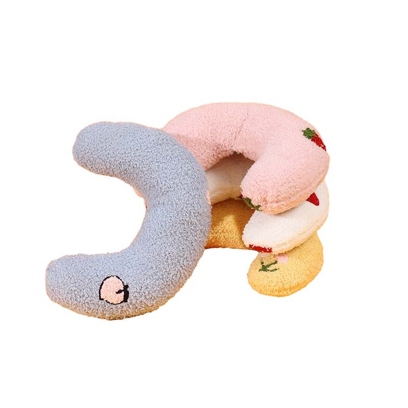 KFX-1191229 U-Shaped Cartoon Pillow Pet Half Moon Pillow for Deep Sleep for Dogs and Cats