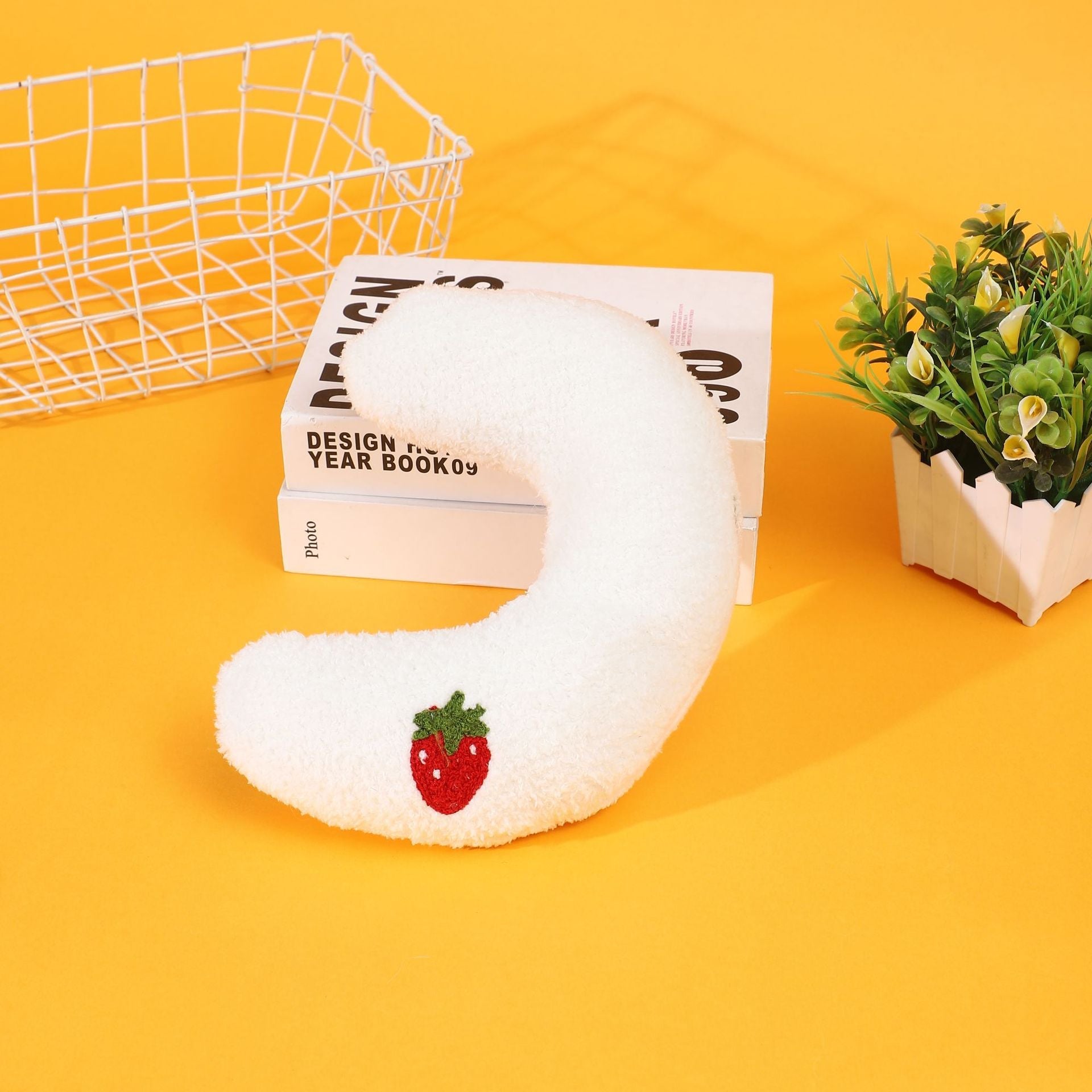 KFX-1191229 U-Shaped Cartoon Pillow Pet Half Moon Pillow for Deep Sleep for Dogs and Cats