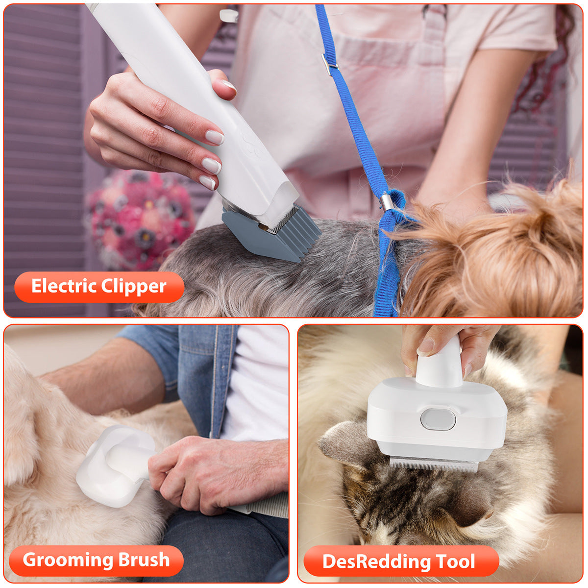KFX-1191997 All-in-One Pet Hair Care Suction and Scissors Machine with Accessories