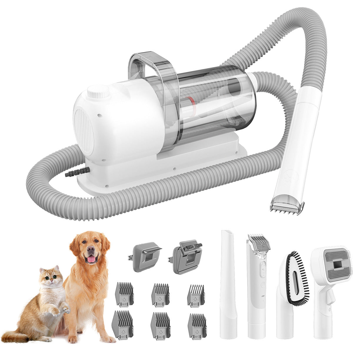 KFX-1191997 All-in-One Pet Hair Care Suction and Scissors Machine with Accessories