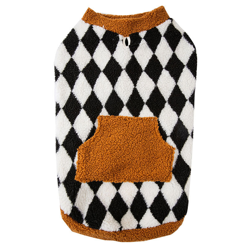 KFX-1194173 Cozy Cotton-Padded Fluffy Dog Vest Jacket for Autumn and Winter in Black