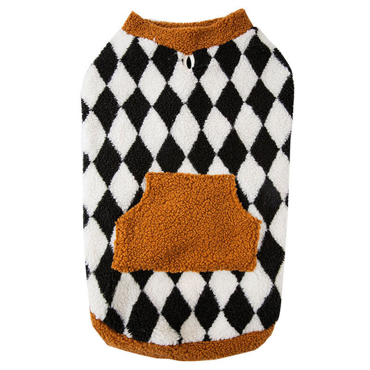 KFX-1194173 Cozy Cotton-Padded Fluffy Dog Vest Jacket for Autumn and Winter in Black