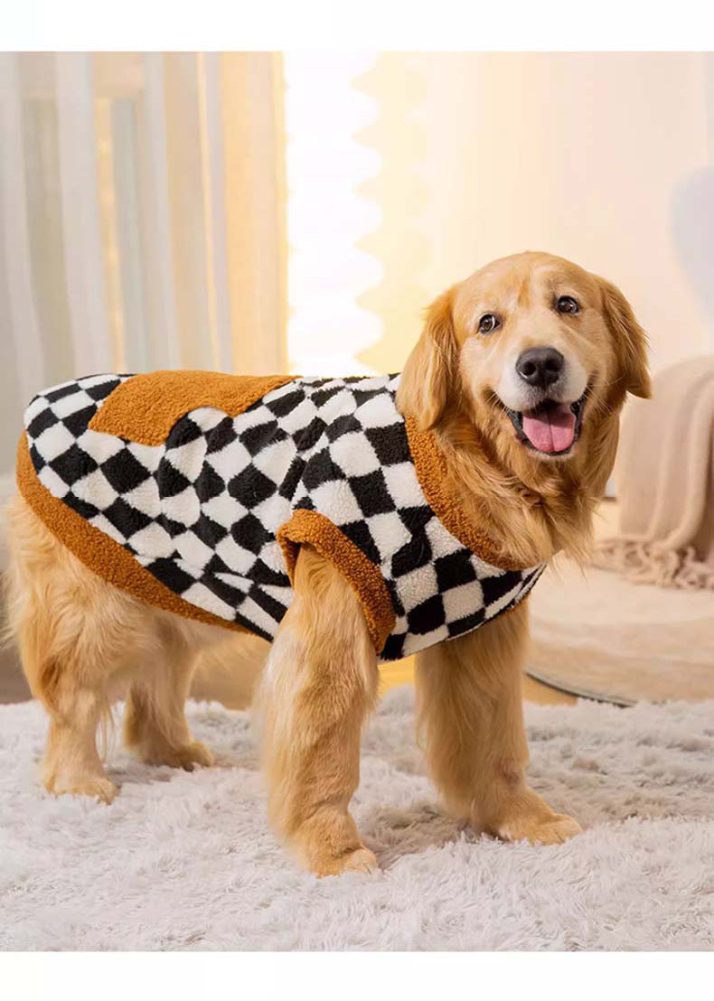 KFX-1194173 Cozy Cotton-Padded Fluffy Dog Vest Jacket for Autumn and Winter in Black