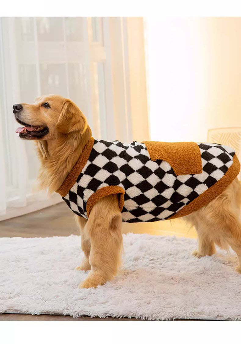 KFX-1194173 Cozy Cotton-Padded Fluffy Dog Vest Jacket for Autumn and Winter in Black