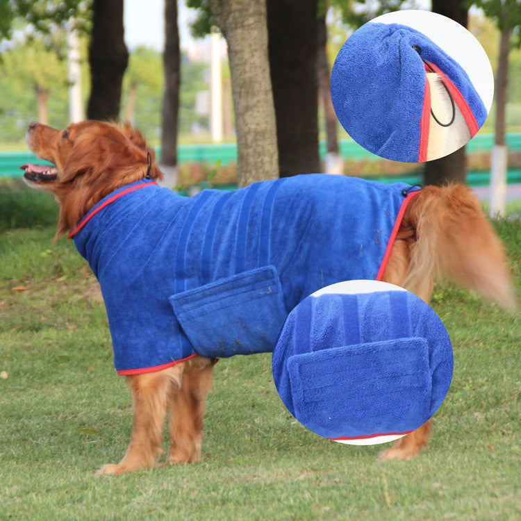 KFX-1194557 Absorbent Multi-Color Pet Bathrobe in Royal Blue, Dark Gray, and Light Purple for Dogs
