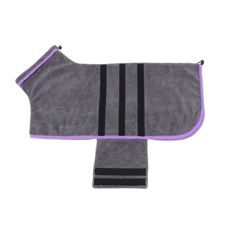 KFX-1194557 Absorbent Multi-Color Pet Bathrobe in Royal Blue, Dark Gray, and Light Purple for Dogs