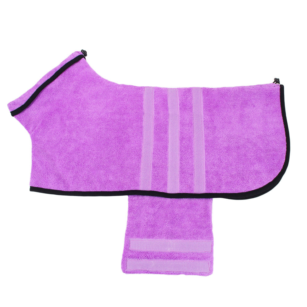 KFX-1194557 Absorbent Multi-Color Pet Bathrobe in Royal Blue, Dark Gray, and Light Purple for Dogs