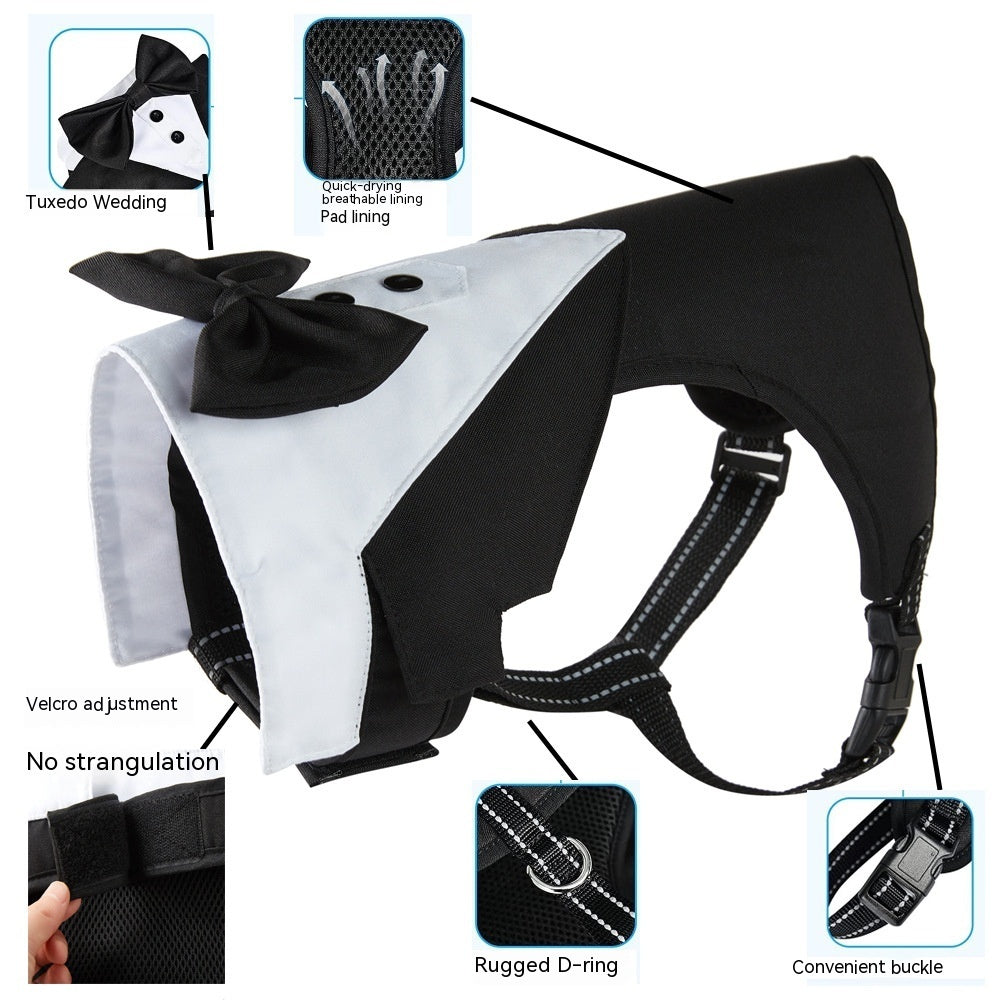 KFX-1195453 Adjustable Pet Harness and Hand Holding Rope Set for Safety During Walks