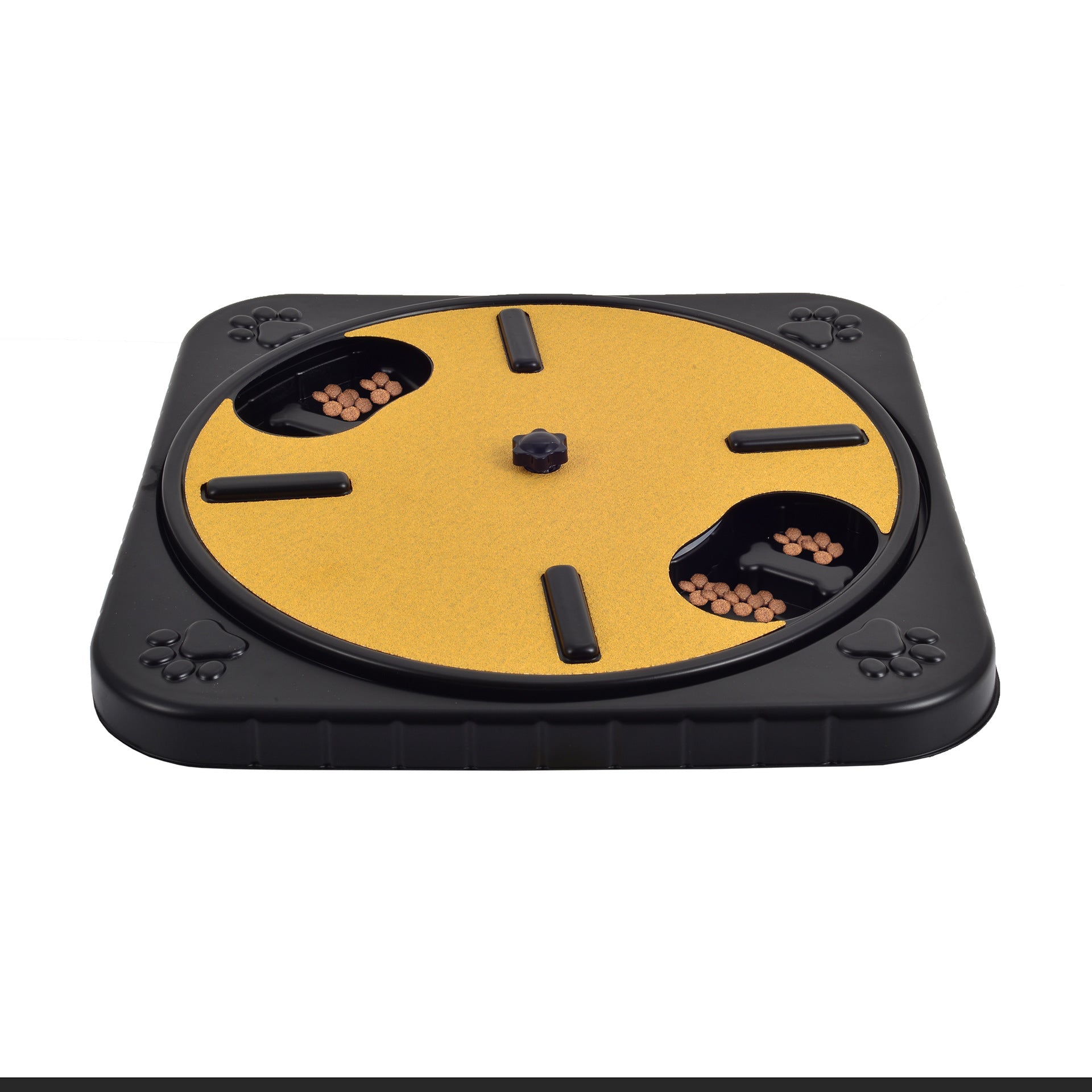 KFX-1196989 Interactive Pet Scratch Board with Food Storage and 360 Rotating Design for Nail Trimming and Scratching